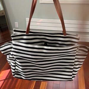 Striped Black and White Tote Bag
